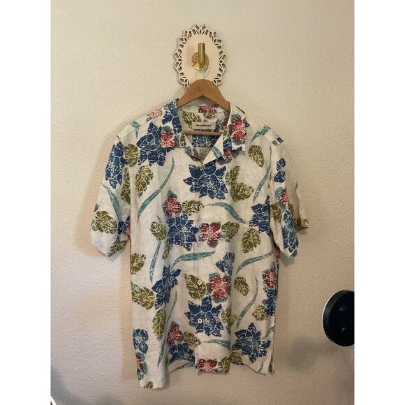 Tommy Bahama Other - Tommy Bahama Tropical Floral Short Sleeve Button Up Shirt Size Large Men's